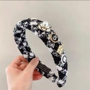 Black and White Embellished Headband